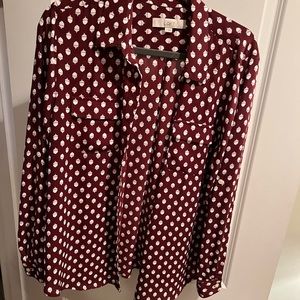 Maroon blouse from Loft.  Size large. Has pockets. Flowy.